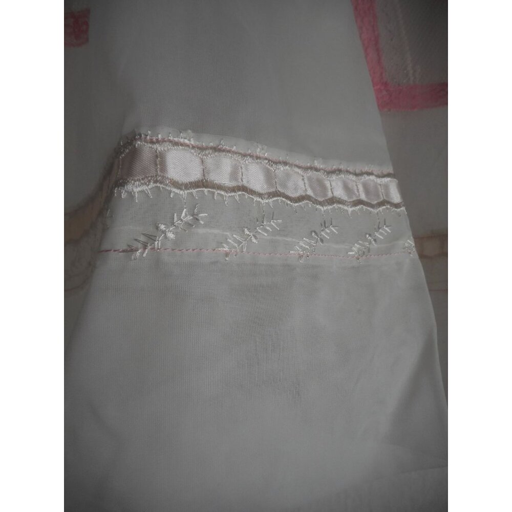 Vintage sheer pink white Half Apron Handmade Estate Find Gifting Bachelorette - Picture 2 of 5